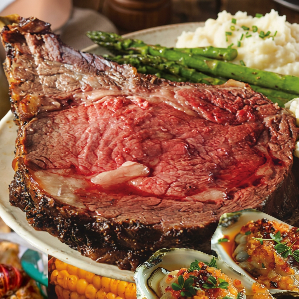Hand-carved prime rib at HOOKS